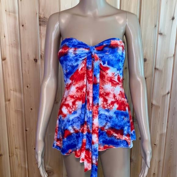 EUC No Boundaries Super Soft Patriotic Colors Padded Bra Top XL - Picture 3 of 7